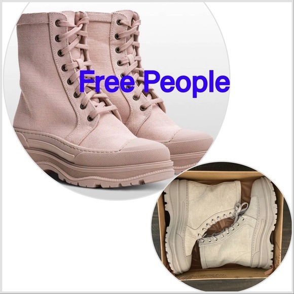 NEW FREE PEOPLE CAMP OUT CANVAS LACE UP BOOT
DOVE GREY 38 $238 - Picture 1 of 16